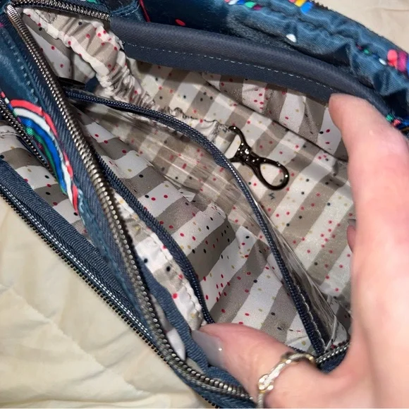 Brand New with Tags Lug Navy Rainbow Dotted Cosmetic Bag - Picture 5 of 11